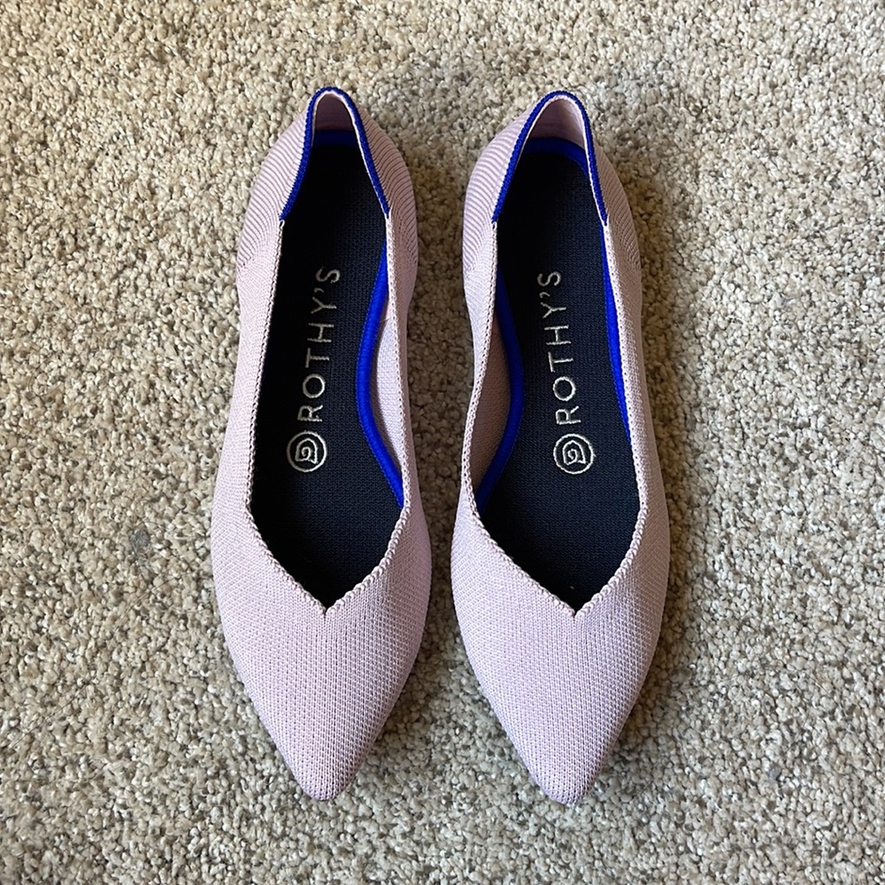 Rothy’s The Point in Petal Pink womens size 6.5